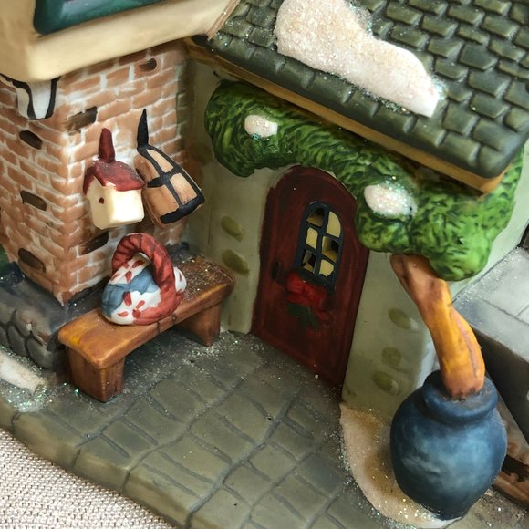 Pottery Shop Christmas Holiday Village Collectible Glitter Detail - Picture 9 of 14